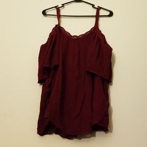 2X off shoulder maroon Rue 21 shirt!
